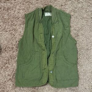 Free People Green Quilted Vest